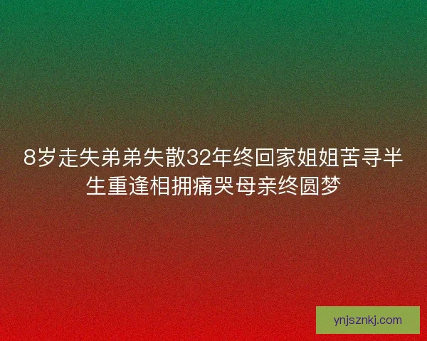 8岁走失弟弟失散32年终回家姐姐苦寻半生重逢相拥痛哭母亲终圆梦